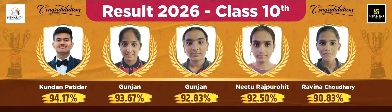 100% Result in Class 10th RBSE - Neha Virtual School (NVS)